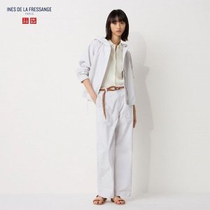 UNIQLO - стильные брюки из хлопково-нейлонового материала - 01 OFF WHITE