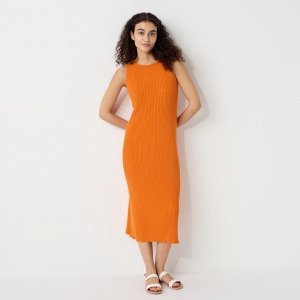 UNIQLO - платье в рубчик 3D вязки без рукавов - 24 ORANGE