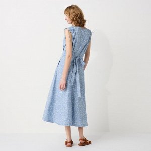 UNIQLO - платье с запахом без рукавов в цветочек - 63 BLUE