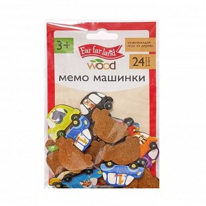Игра настольная мемо «Машинки» Far far land wood (24 фишки в коробке)