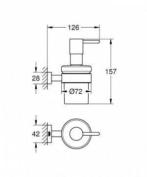 Дозатор подвесной GROHE ESSENTIAL CUBE 40756001 (металл/стекло, хром, современный, на стену, квадрат