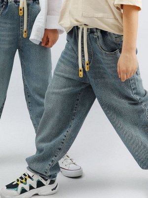 Трендовые джинсы из эластичного денима, на широкой резинке