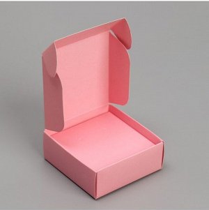 Коробка складная 7,5 х7,5 х3 см розовая