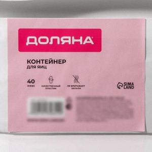 Контейнер для яиц Доляна, 40 ячеек, 27?22?16 см, пластик, белый