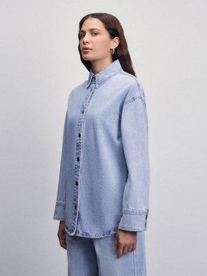 Рубашка джинсовая женская светлый индиго