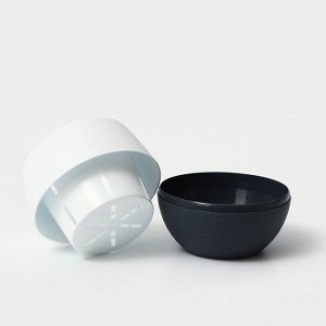 Горшок для цветов пластиковый «Япония», 450 мл, d=12 см, h=10 см, цвет белый-графитовый