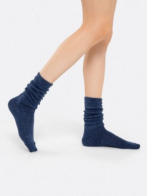 Высокие женские носки с шерстью в цвете индиго меланж (1 упаковка по 5 пар)