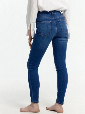 Брюки женские джинсовые skinny темно-синие
