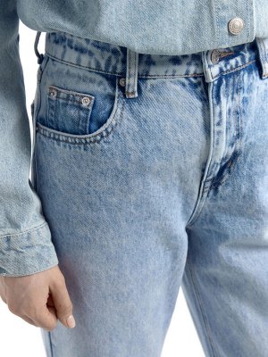 Брюки женские джинсовые wide leg голубые