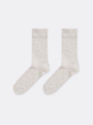Высокие мужские носки в оттенке светло-бежевый меланж (1 упаковка по 5 пар)
