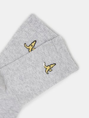 Носки мужские серые с рисунком в виде банана (1 упаковка по 5 пар)