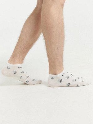 Носки мужские белые с рисунком в виде уток (1 упаковка по 5 пар)