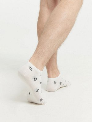 Носки мужские белые с рисунком в виде уток (1 упаковка по 5 пар)
