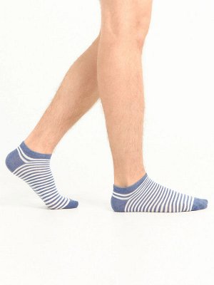 Носки мужские синие с рисунком в виде полосок (1 упаковка по 5 пар)