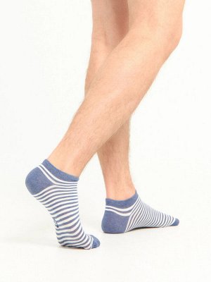 Носки мужские синие с рисунком в виде полосок (1 упаковка по 5 пар)