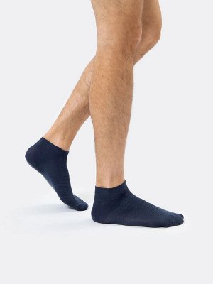Носки мужские укороченные синего цвета с рисунком сетки (1 упаковка по 5 пар)