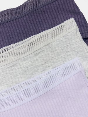 Трусы женские шорты мультипак (3 шт.) в фиолетовом цвете
