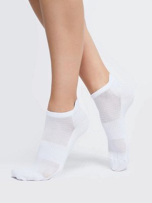 Женские короткие носки белого цвета с сеткой и антибактериальной обработкой (1 упаковка по 5 пар)