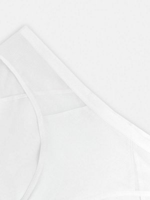 Трусы женские слипы белого цвета с деталями из сетки