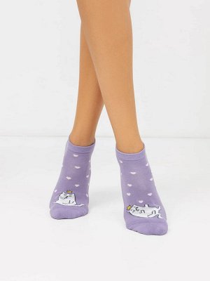 Высокие женские носки с плюшевым следом в оттенке лаванда (1 упаковка по 5 пар)
