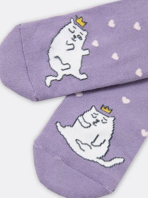 Высокие женские носки с плюшевым следом в оттенке лаванда (1 упаковка по 5 пар)