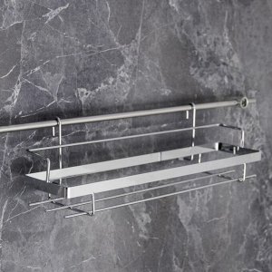 Полка на рейлинг Доляна, 38x9x11.2 см, хромированная