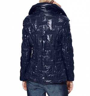 1r Куртка, синяя Heine - Best Connections Мода для холодного времени года. Спортивная куртка с легким блеском. Слегка присборенная, в стиле под клетку. Обрамляющий фигуру силуэт с большим воротником-с