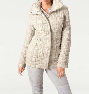 1r Куртка, кремовая Heine - Best Connections Мода для холодного времени года. Спортивная куртка с легким блеском. Слегка присборенная, в стиле под клетку. Обрамляющий фигуру силуэт с большим воротнико