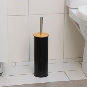 Ёршик для унитаза с подставкой SAVANNA BAMBOO, 9.5x38 см, чёрный