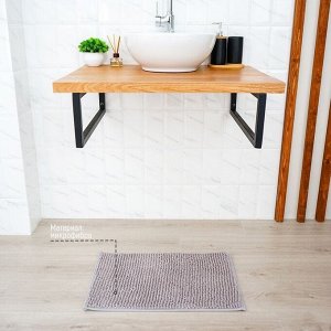 Коврик для ванной Доляна «Букли», 40x60 см, цвет серый