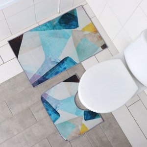 Коврики для ванной и туалета Доляна «Эмоции», 2 шт., 50x80 см, 50x40 см