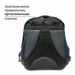 Рюкзак школьный, каркасный, 37x28x19 см «Аниме боец»