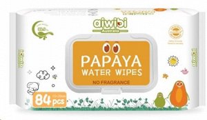 Aiwibi Papaya салфетки влажные детские очищающие для чувствительно кожи 0+ (84 шт) мягкая упаковка с клапаном