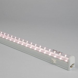 Фитолампа (светильник для растений светодиодный линейный), розовый свет свечения,  872мм, выкл. на корпусе. Алюминий. Спектр для фотосинтеза. ULI-P13-24W/SPLE IP40 WHITE