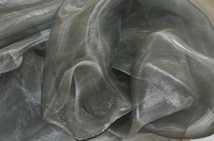 Органза серый металлик Ширина 200 см без утяжелителя