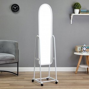 Зеркало напольное Basic, на колёсиках, 31x160 см, белое