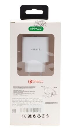 Зарядное устройство 220V APEU37/1USB/QC3.0 APPACS