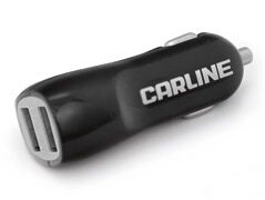 Адаптер CARLINE CH-2UB 2xUSB (1A и 2,1A) в прикуриватель 12/24В, черный, в блистере