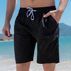 Мужские пляжные быстросохнущие  шорты с эластичным поясом, быстросохнущие, черный