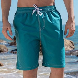 Мужские пляжные быстросохнущие шорты с эластичным поясом, быстросохнущие, зеленый