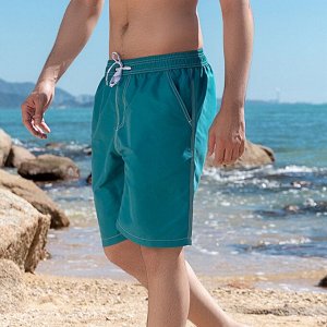 Мужские пляжные быстросохнущие шорты с эластичным поясом, быстросохнущие, зеленый