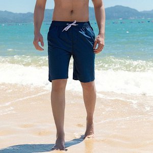 Мужские пляжные быстросохнущие  шорты с эластичным поясом, быстросохнущие, темно-синий