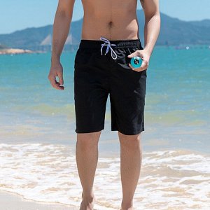 Мужские пляжные быстросохнущие  шорты с эластичным поясом, быстросохнущие, черный