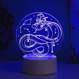 Светильник "Змейка в шляпе" LED RGB от сети 13,2х9,5х13,9 см