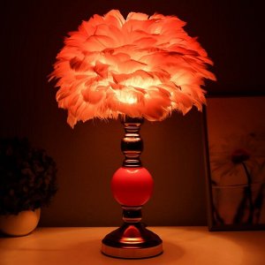 Настольная лампа "Перина" Е27 40Вт розовый 30х30х42 см