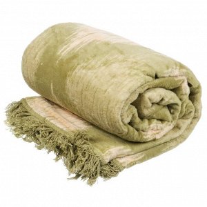 Плед евро, 200х220 см, 60% хлопок, 40% акрил, Karteks, Soft Komfort PS1680D, хаки