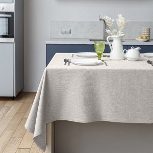 Скатерть 165х200 см, 100% полиэстер, 280 г/м2, Волшебная ночь, Экрю, бежевая