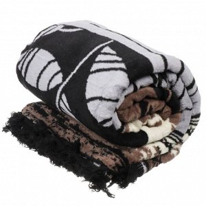 Плед 1.5-спальный, 150х200 см, 60% хлопок, 40% акрил, Karteks, Soft Komfort PS316, коричневый