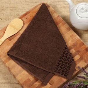 Полотенце кухонное махровое, 30х50 см, 450 г/м2, 100% хлопок, Barkas, Время кофе, кофейное, Узбекист