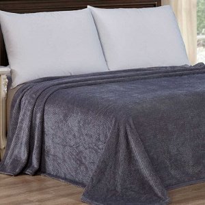 Плед 1.5-спальный, 150х200 см, велсофт, 100% полиэстер, CL Home, Pinoli, серый